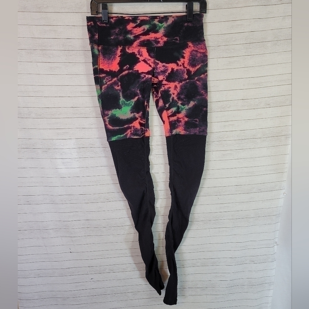 ALO Yoga Black Multi Tie-Dye Leggings